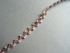 Delicate Woven Trim - Pink/Blue (AVAILABLE TO ORDER)