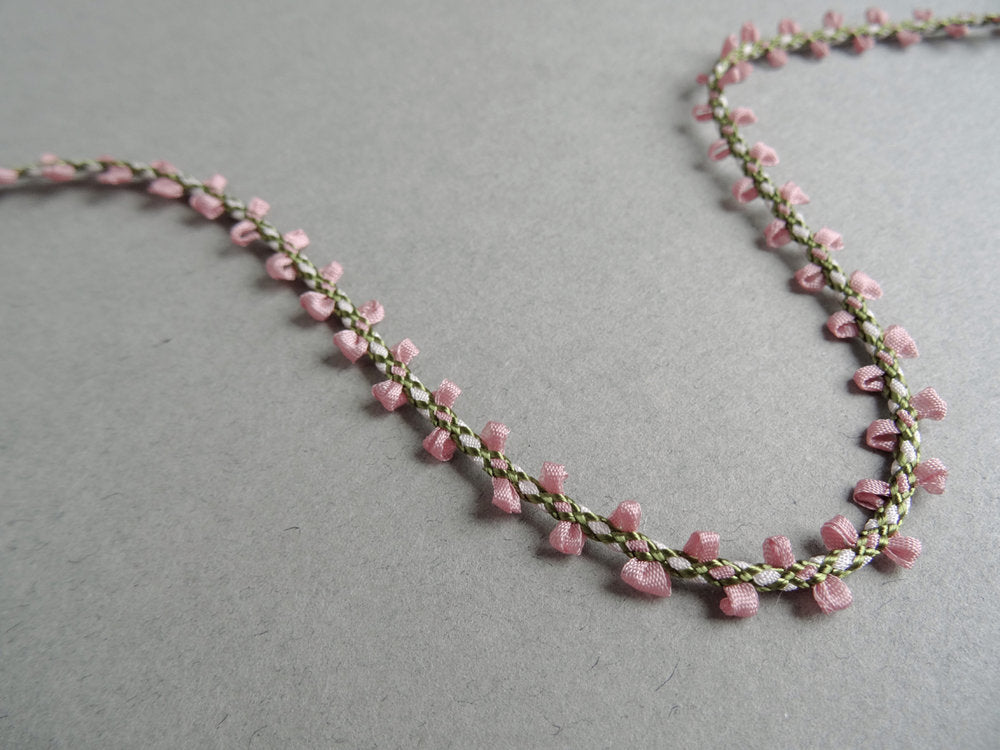 Delicate Woven Trim - Pink/White (AVAILABLE TO ORDER)