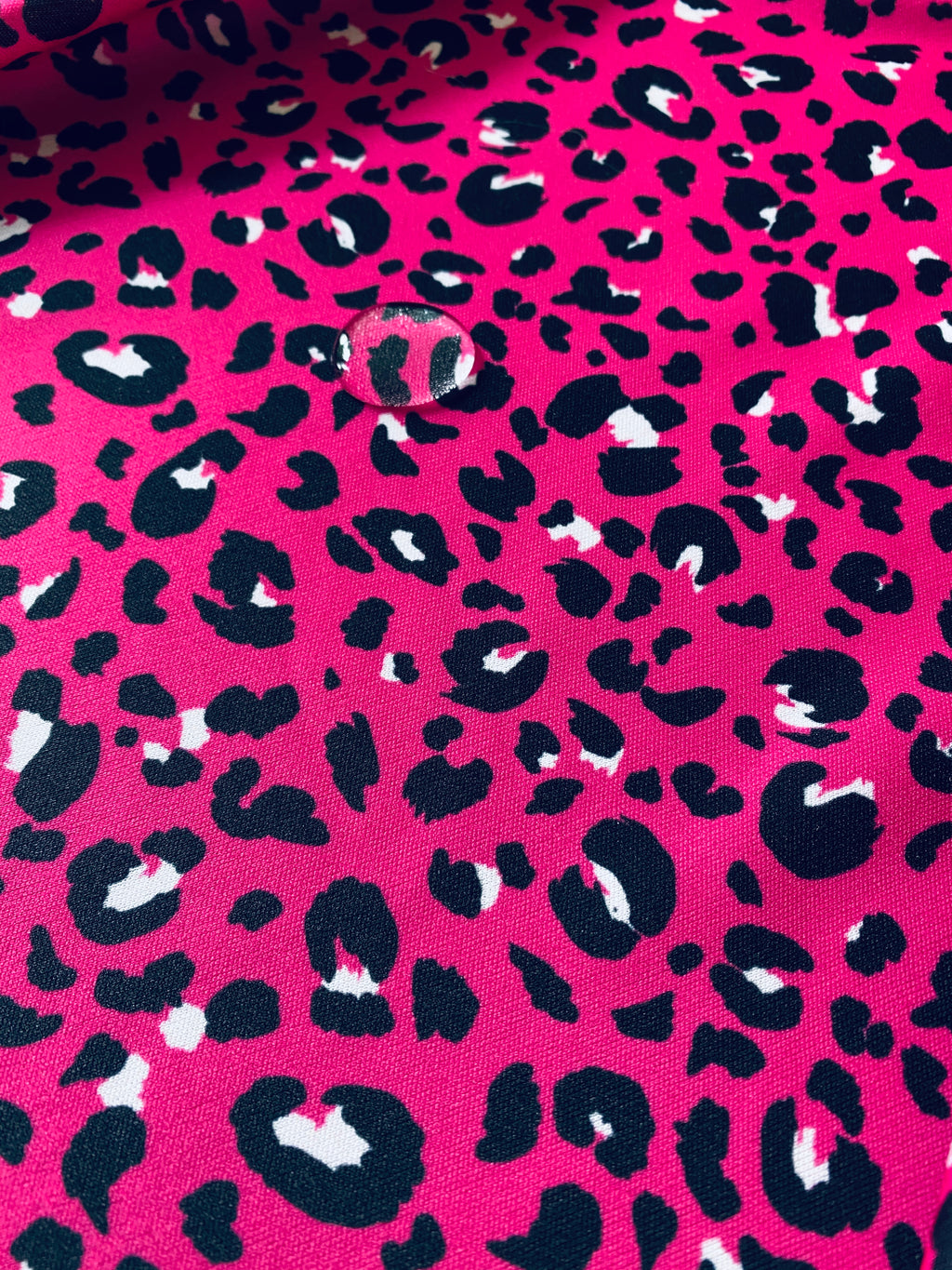Printed jersey with breathable, hydrophobic membrane FUCHSIA LEOPARD