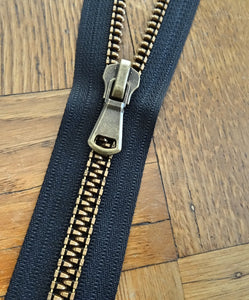 Black Brass No 9 Open Ended 60cm Zip (AVAILABLE TO ORDER)