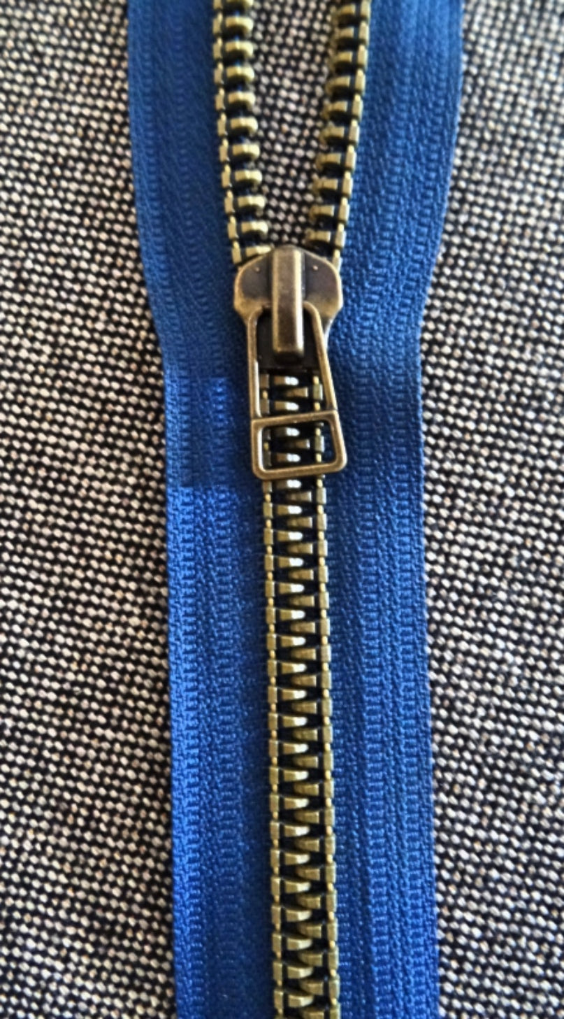 No 9 20cm Closed End Navy Metallized Zip (AVAILABLE TO ORDER)