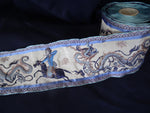 Blue Oriental Scene Ribbon 8cm (AVAILABLE TO ORDER)