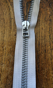 Silver No9 80cm Open End Metallized Zip (AVAILABLE TO ORDER)