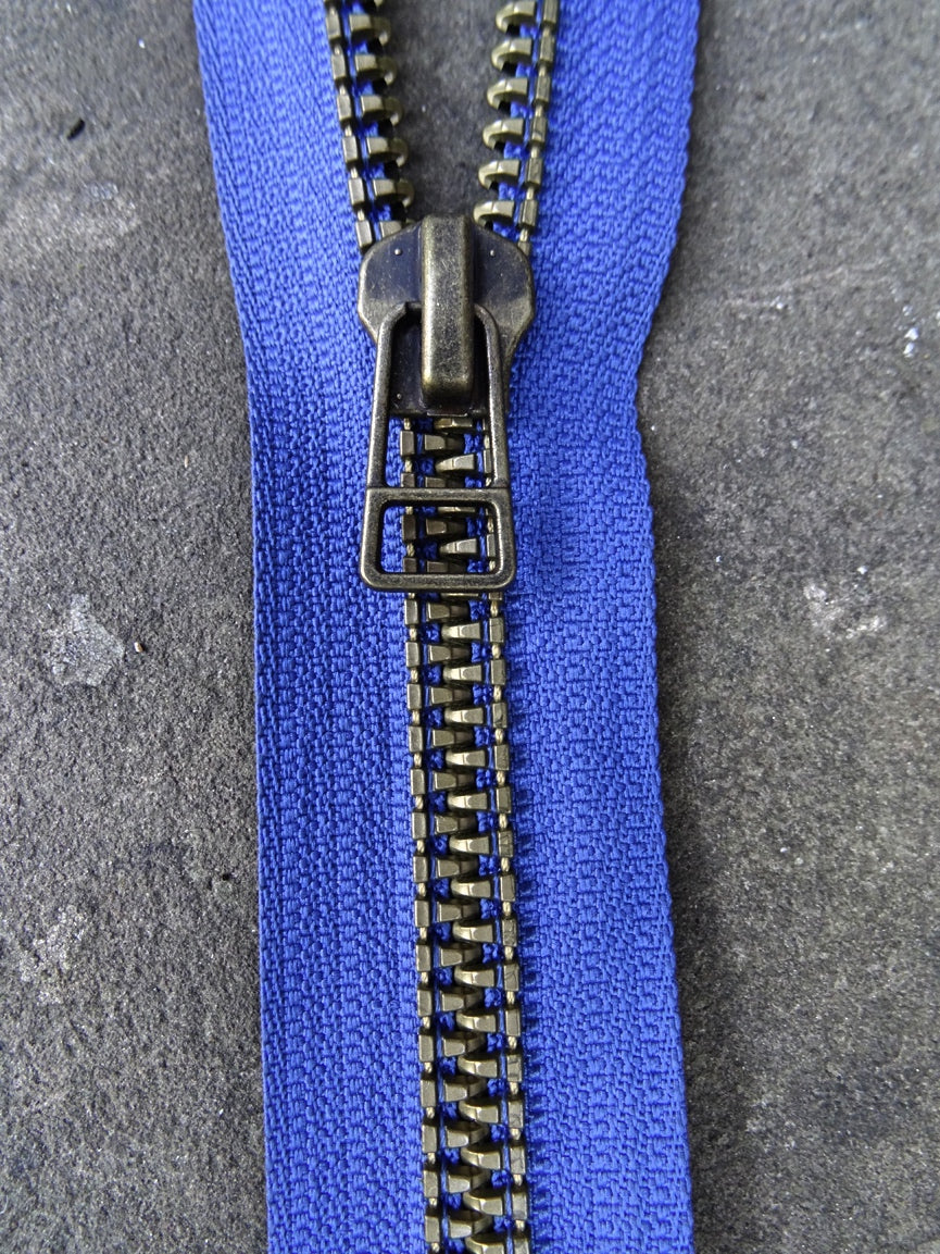 Indigo Brass No 9 Open ended 43cm Zip (AVAILABLE TO ORDER)