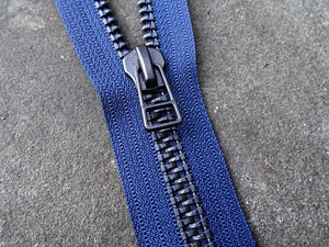 Navy Black Metalised No 9 Zip Closed End 55cm (AVAILABLE TO ORDER)